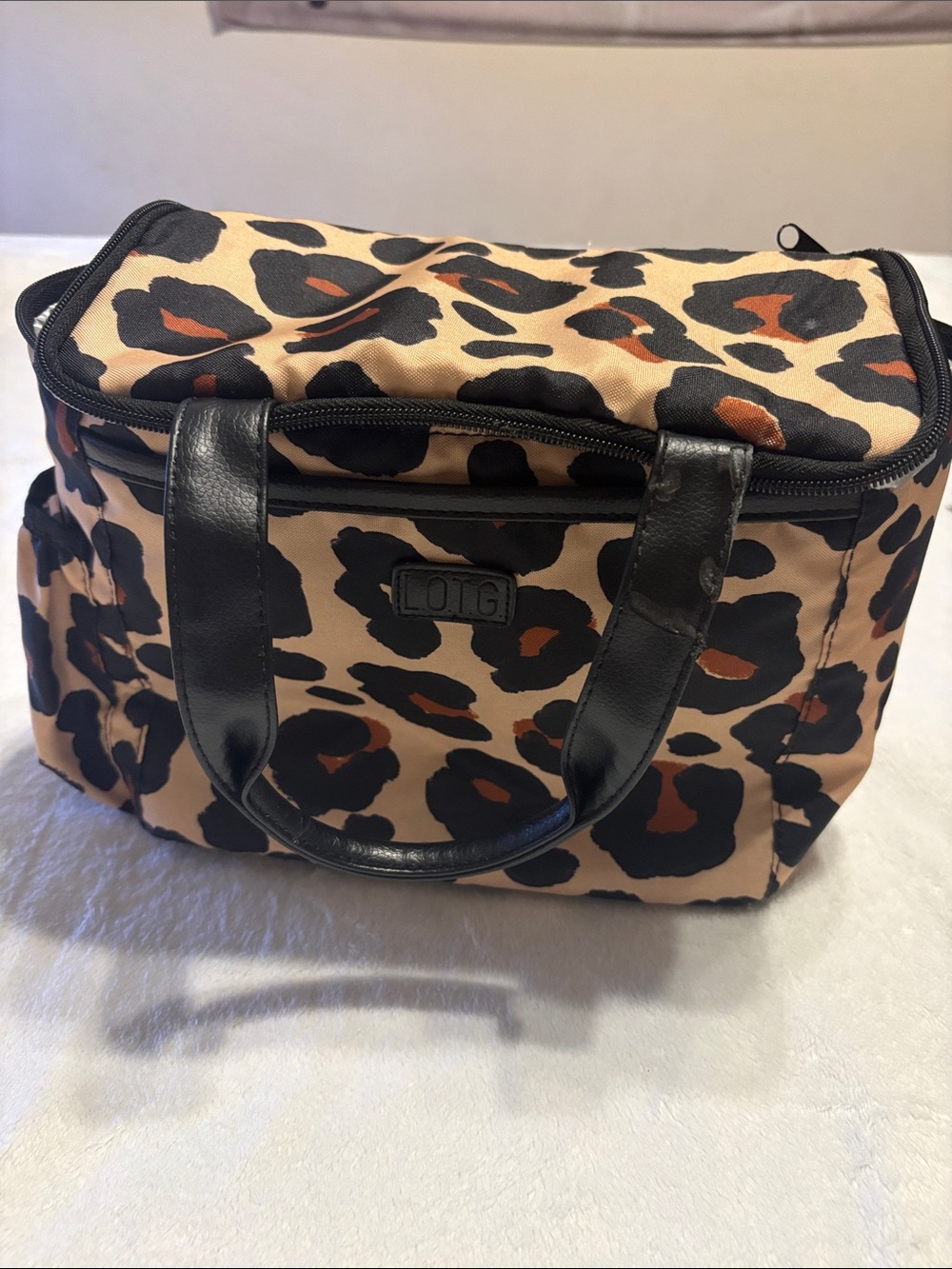Leopard Print Lunch Kit in Tan, Black and Brown
